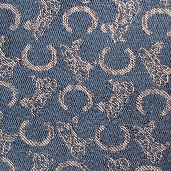 Vintage Celine Macadam Navy and Gold Canvas Foldover Clutch - Picture 5 of 11